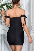 Sexy Off-Shoulder Minidress ruched Black